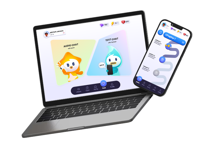 Talkadoo app displayed on multiple devices - desktop, tablet, and mobile