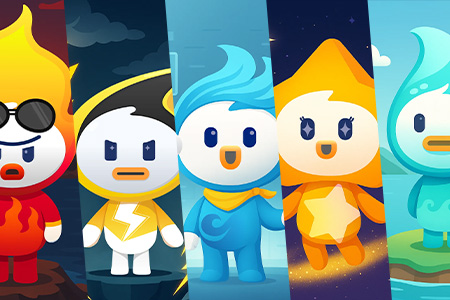Talkadoo language learning characters and mascots collection